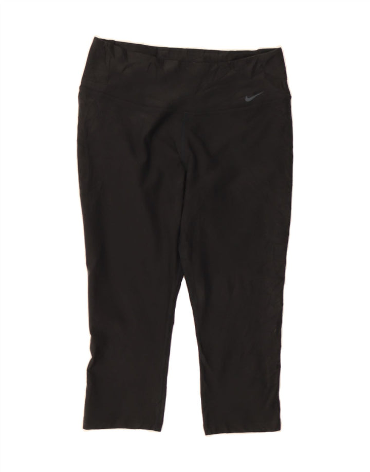 NIKE Womens Capri Leggings UK 14 Medium Black Polyester Vintage Nike and Second-Hand Nike from Messina Hembry 
