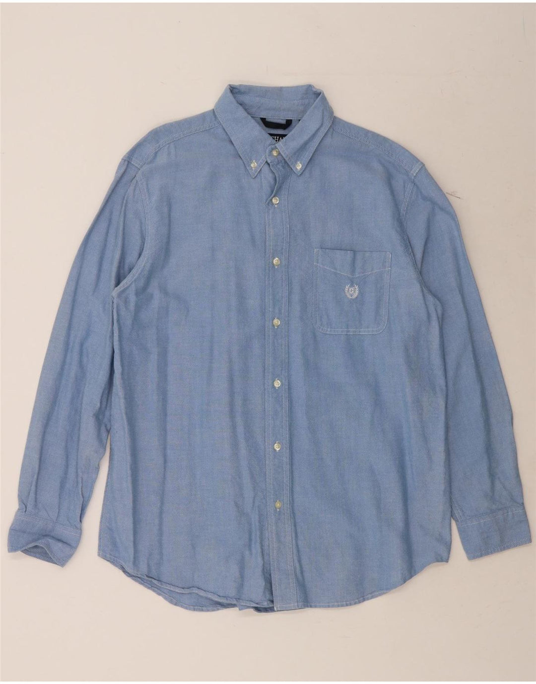 CHAPS Mens Shirt Large Blue Cotton Vintage Chaps and Second-Hand Chaps from Messina Hembry 