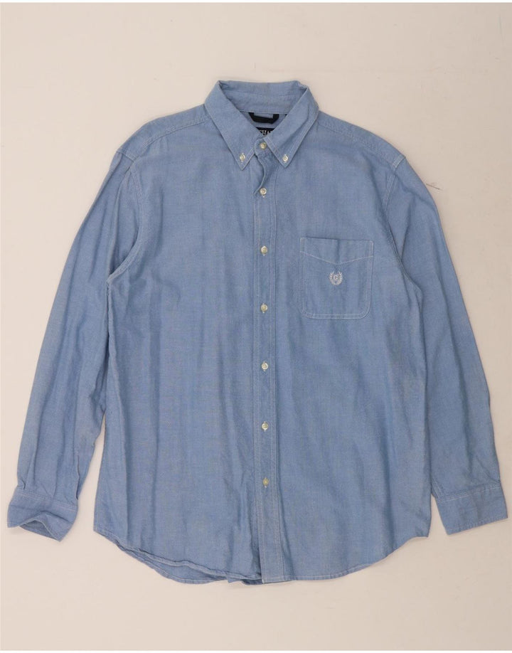 CHAPS Mens Shirt Large Blue Cotton Vintage Chaps and Second-Hand Chaps from Messina Hembry 