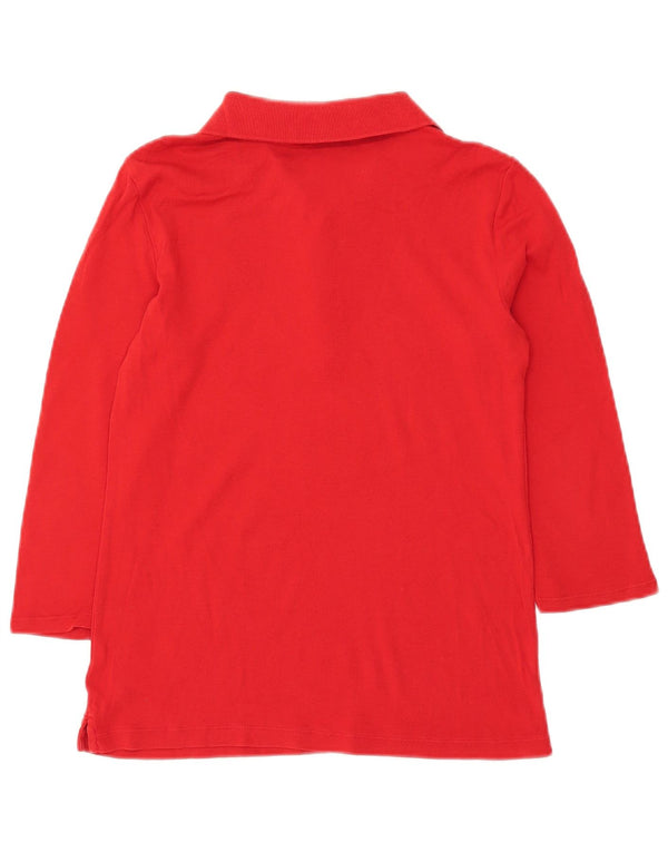 Polo Ralph Lauren da donna con maniche a 3/4 UK 12 cotone rosso medio