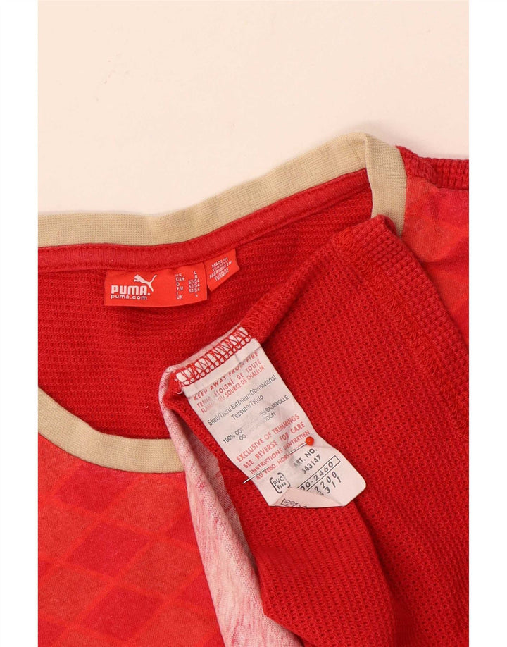 Puma Mens Graphic Vest Top Large Red Geometric Cotton