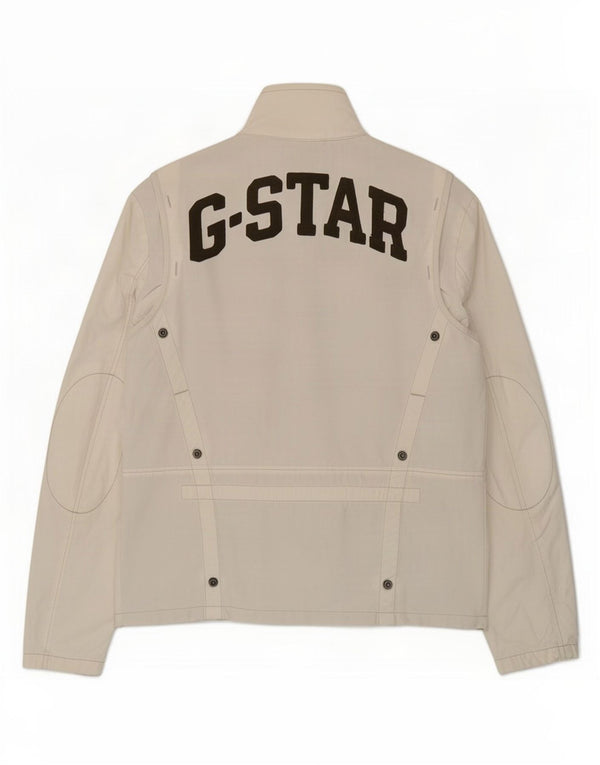G-Star Mens Graphic Utility Jacket UK 42 XL White Cotton