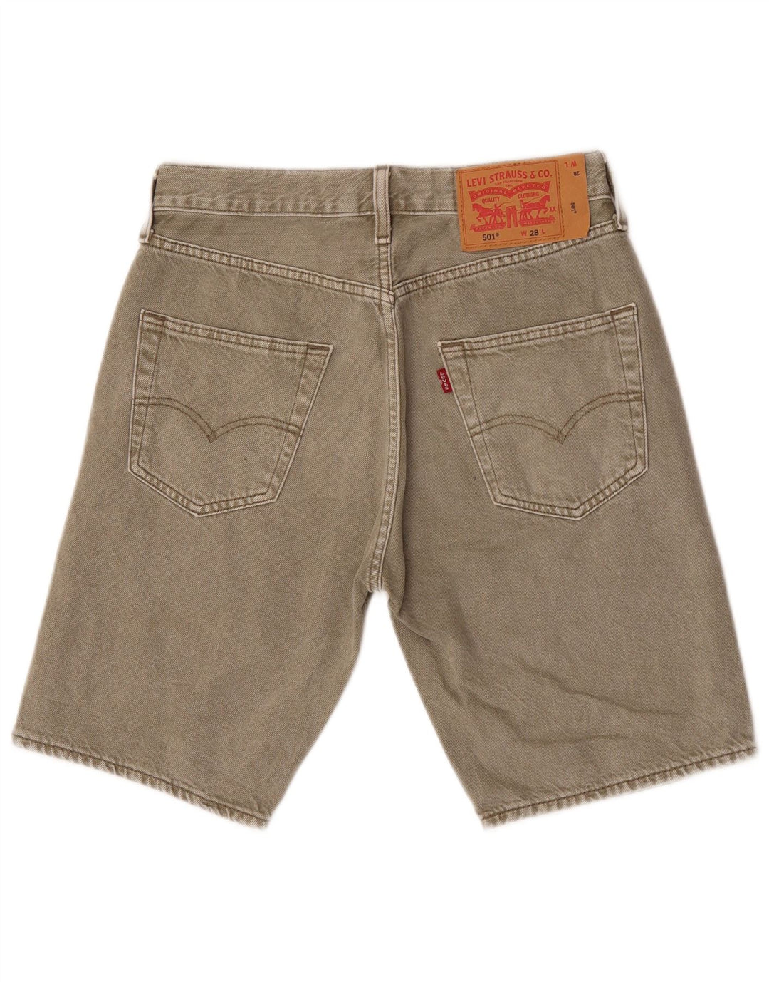 Levi's Mens 501 Denim Shorts W28 Small Khaki Cotton