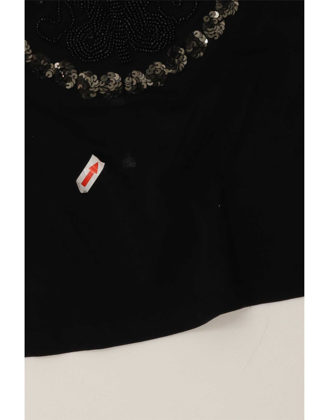 Diesel Womens Graphic Top Long Sleeve UK 8 Small Black Cotton