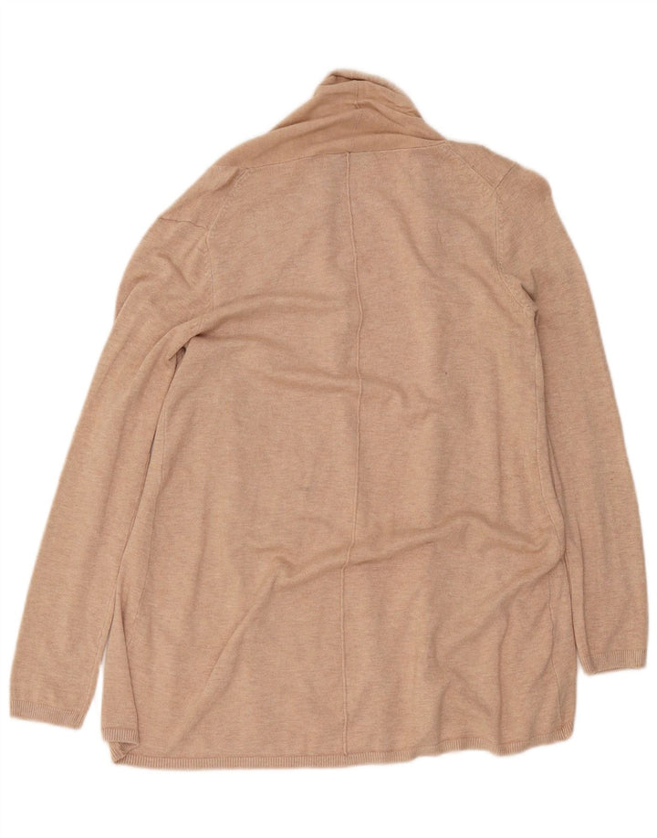 Zara Damen Longline Open Cardigan Pullover UK 14 Medium Beige