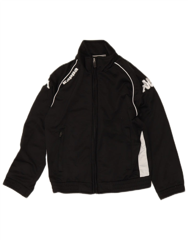 Kappa Boys Graphic Tracksuit Top Jacket 5-6 Years Black Colourblock