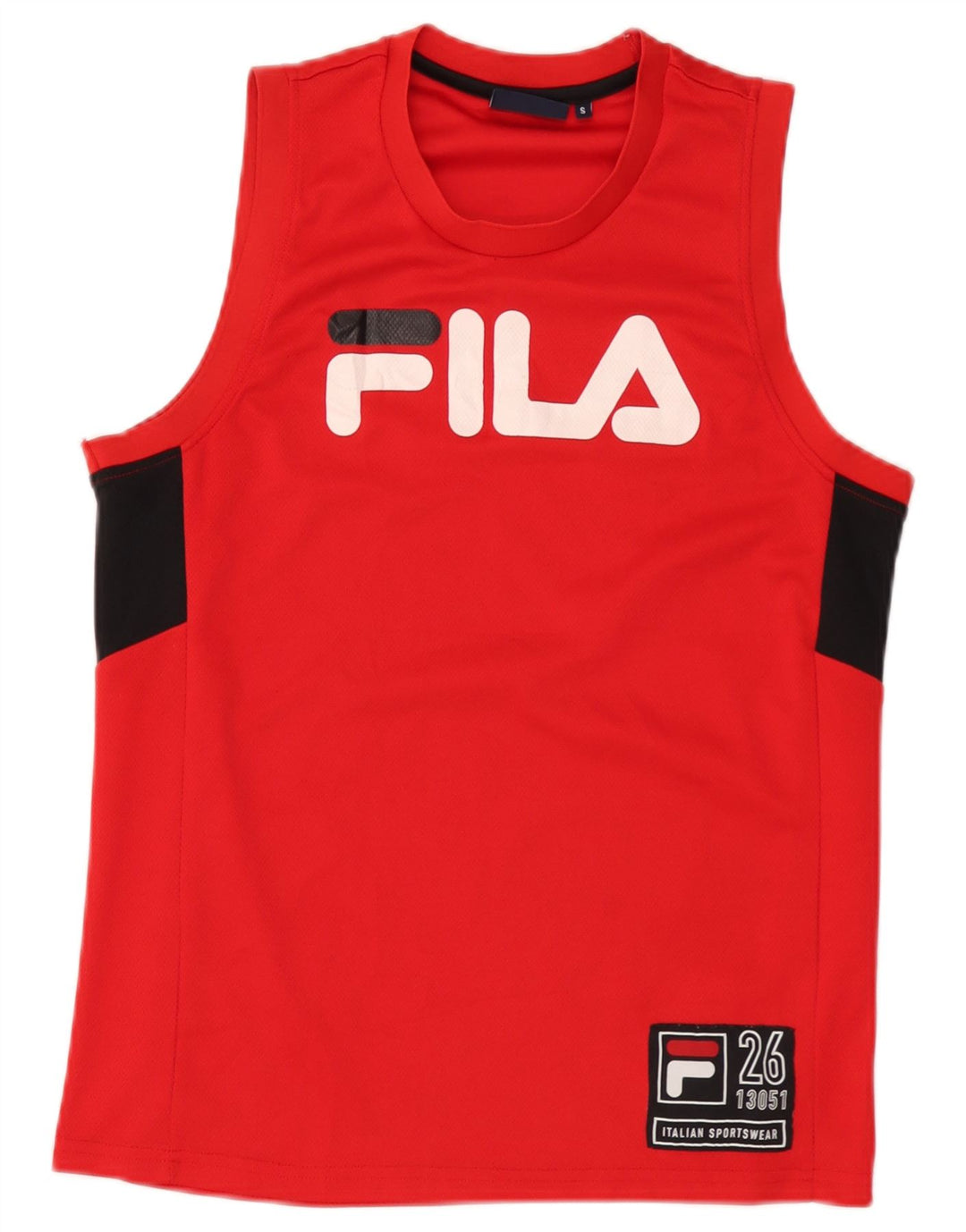 Fila Mens Graphic Vest Top Small Red Colourblock Polyester