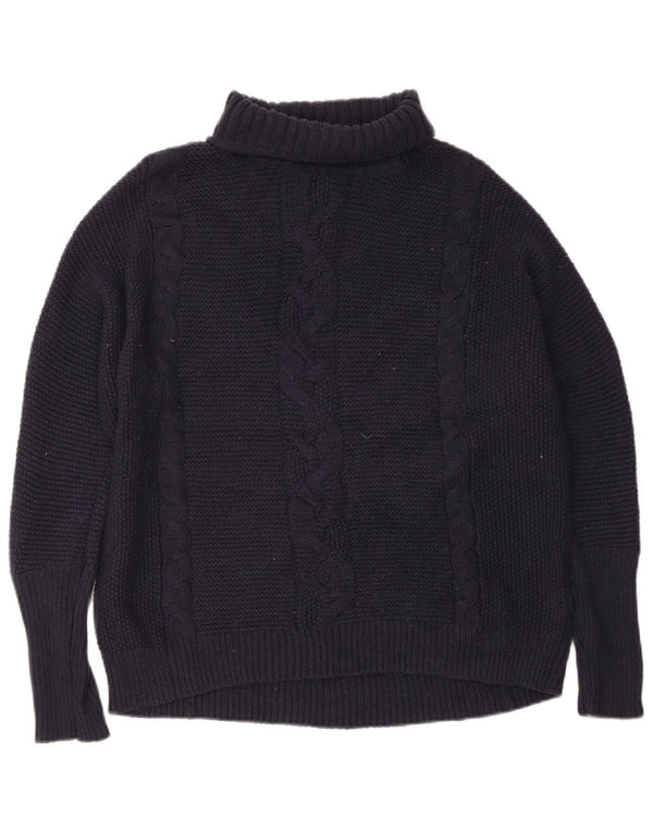 Gap Womens Oversized Roll Neck Jumper Sweater UK 16 Large Navy Blue Nylon