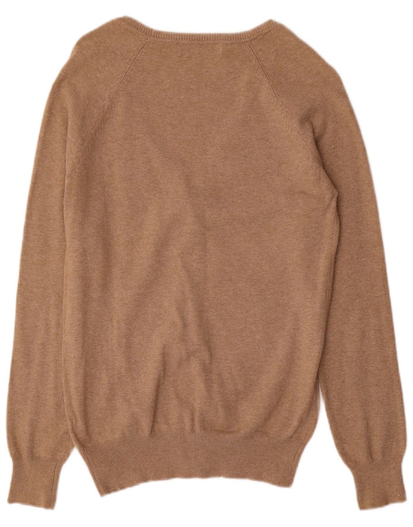Maglione cardigan da donna Zara UK 14 grande cotone beige