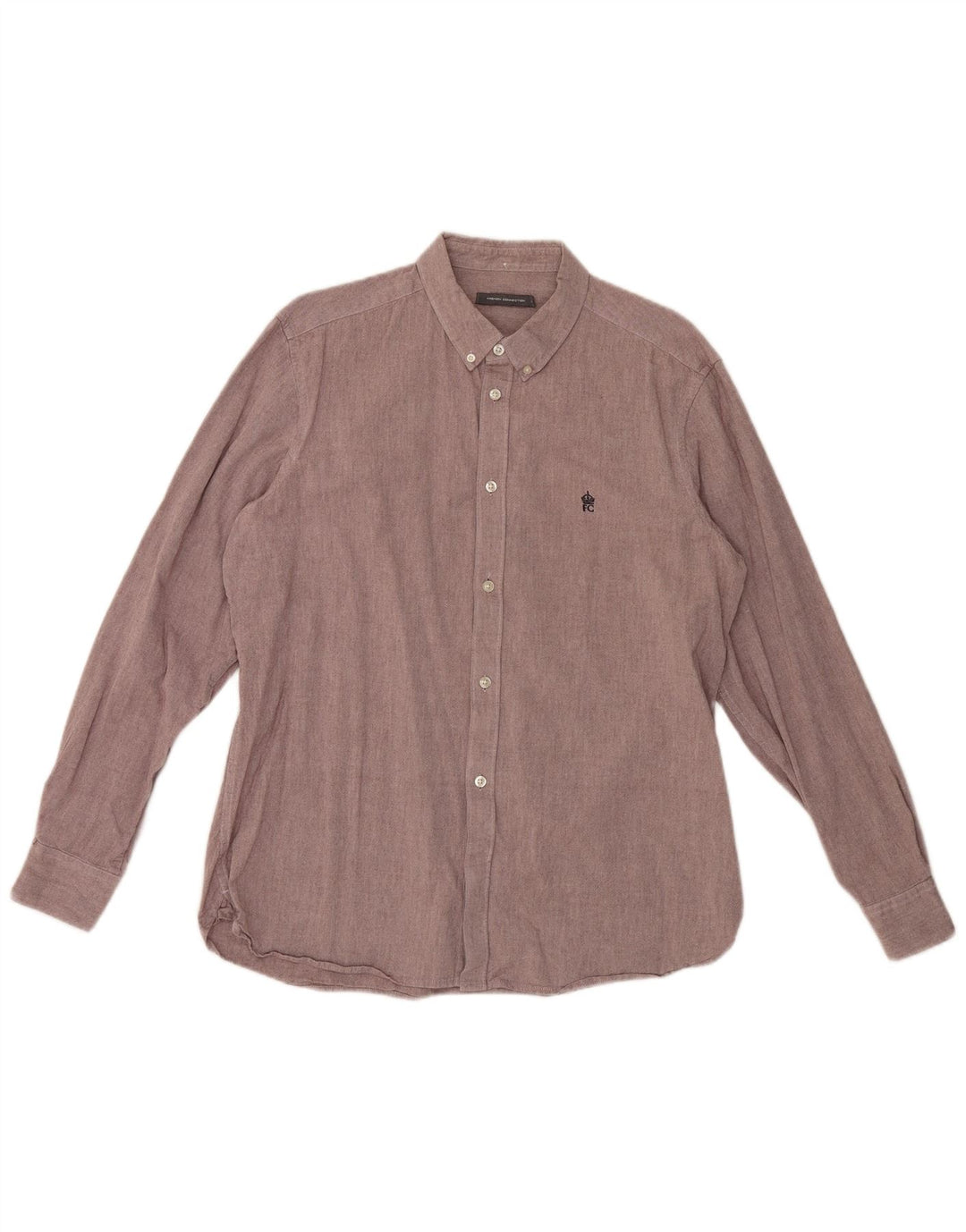 French Connection Mens Shirt XL Purple Cotton