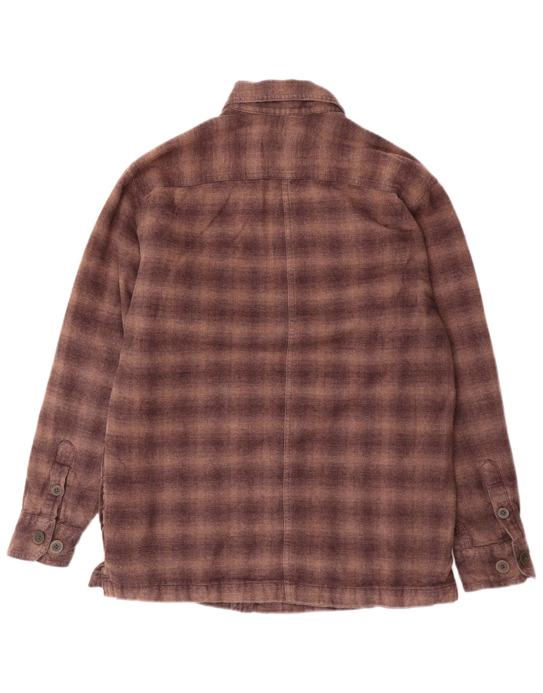 IZOD Mens Lumberjack Flannel Shirt Small Brown Check Cotton