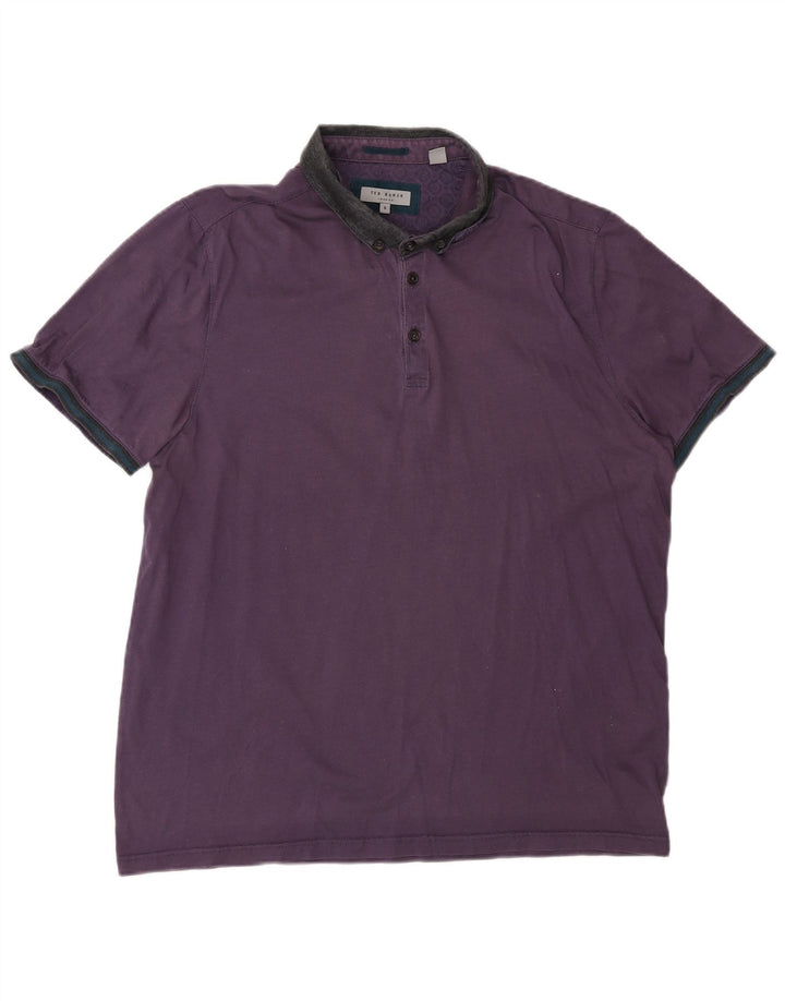 Ted Baker Mens Rugby Polo Shirt Size 5 XL Purple