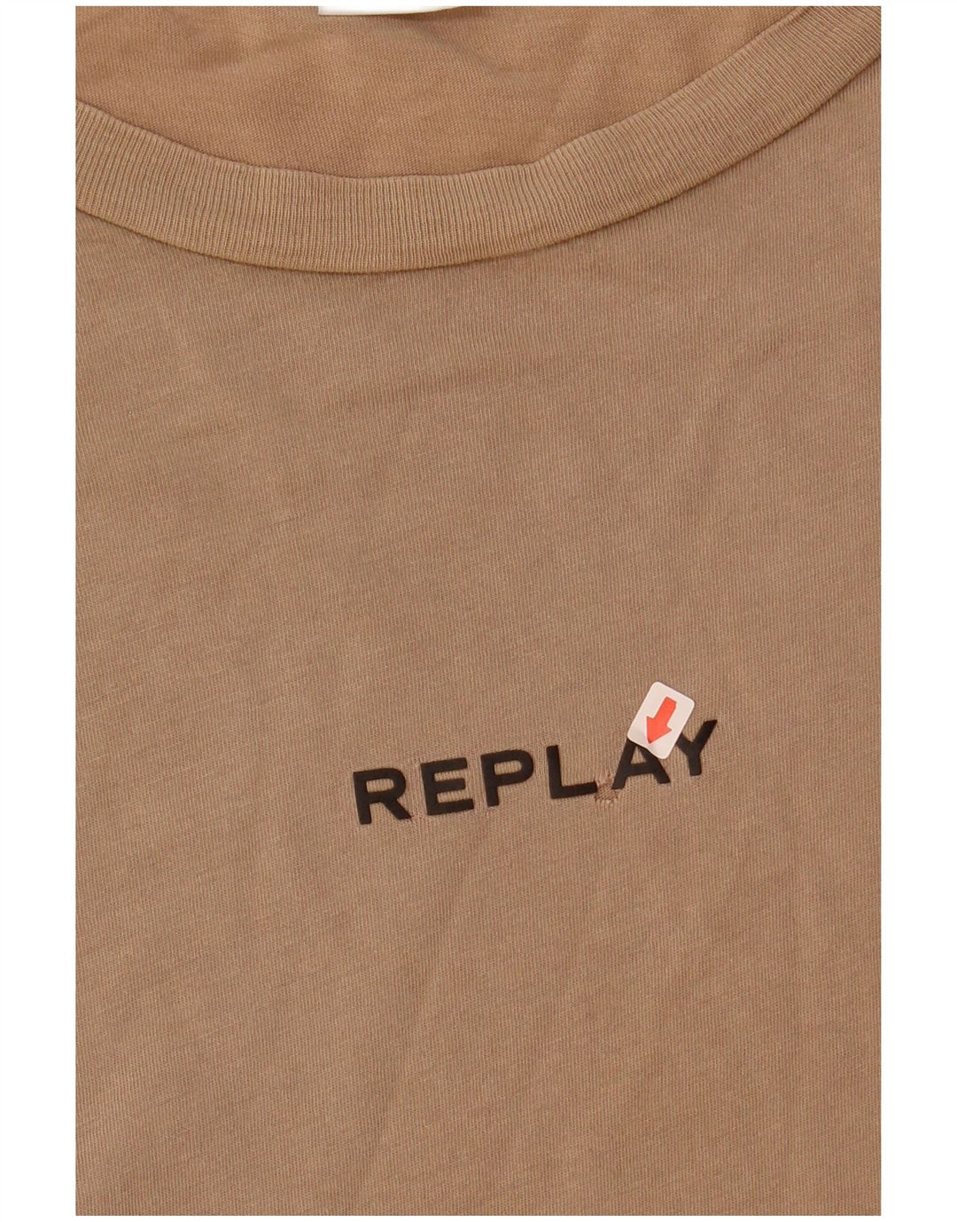 Replay Herre T-Shirt Top Stor Beige Bomuld