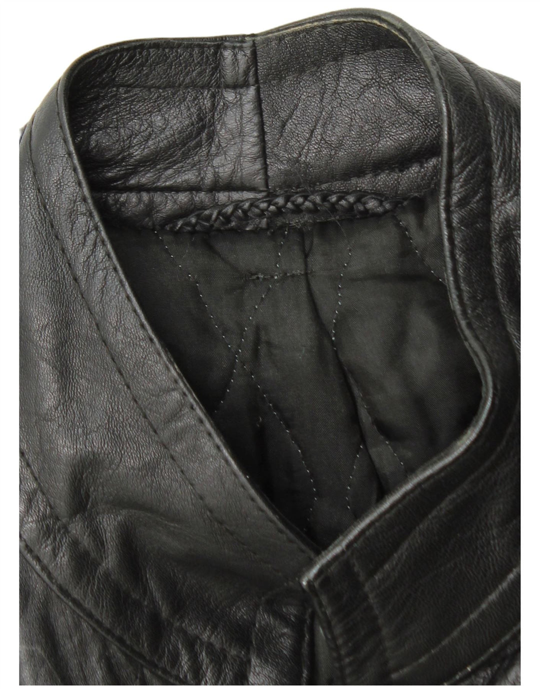 Vintage Womens Leather Jacket UK 14 Medium Black