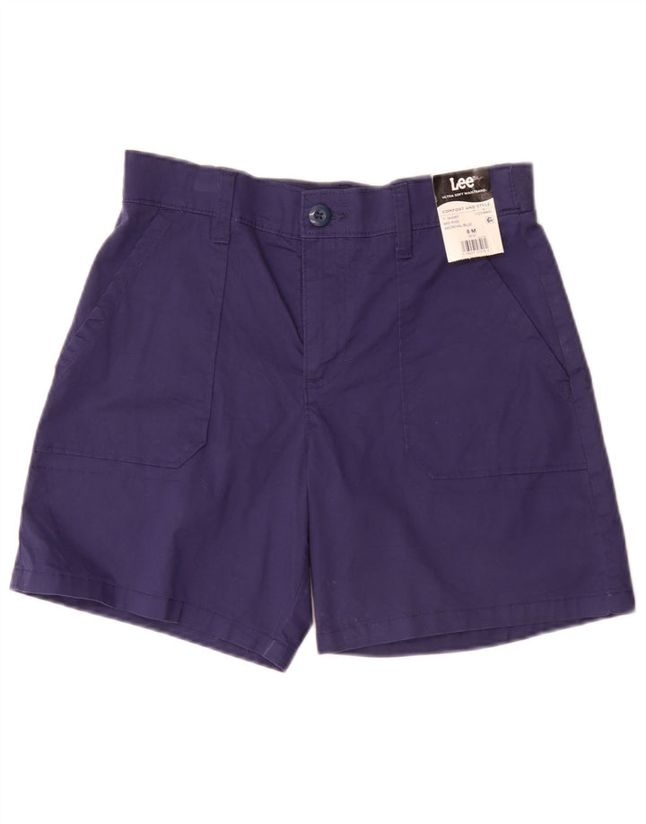 Lee Womens Mid Rise Chino Shorts US 8 Medium W30 Navy Blue Cotton