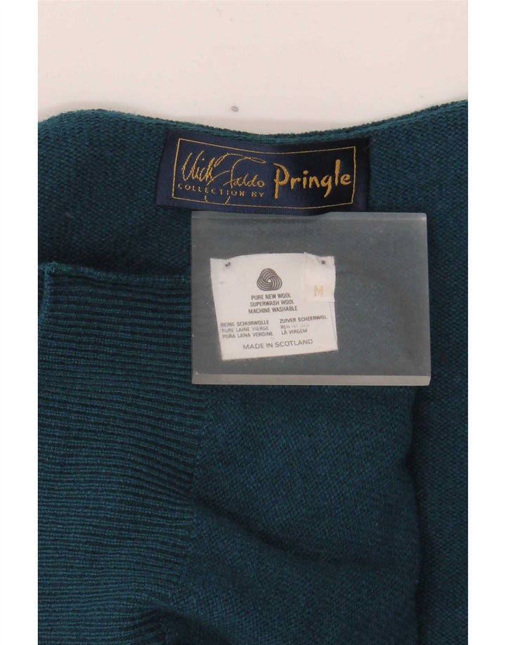 Pringle Mens Crew Neck Jumper Sweater Medium Green Virgin Wool