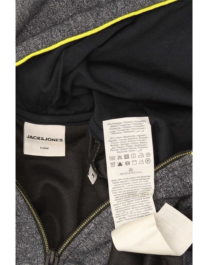 Jack & Jones Mens Zip Hoodie Sweater Medium Grey Flecked Cotton