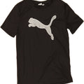 PUMA Boys Graphic T-Shirt Top 10-11 Years Medium Black Polyester Vintage Puma and Second-Hand Puma from Messina Hembry 