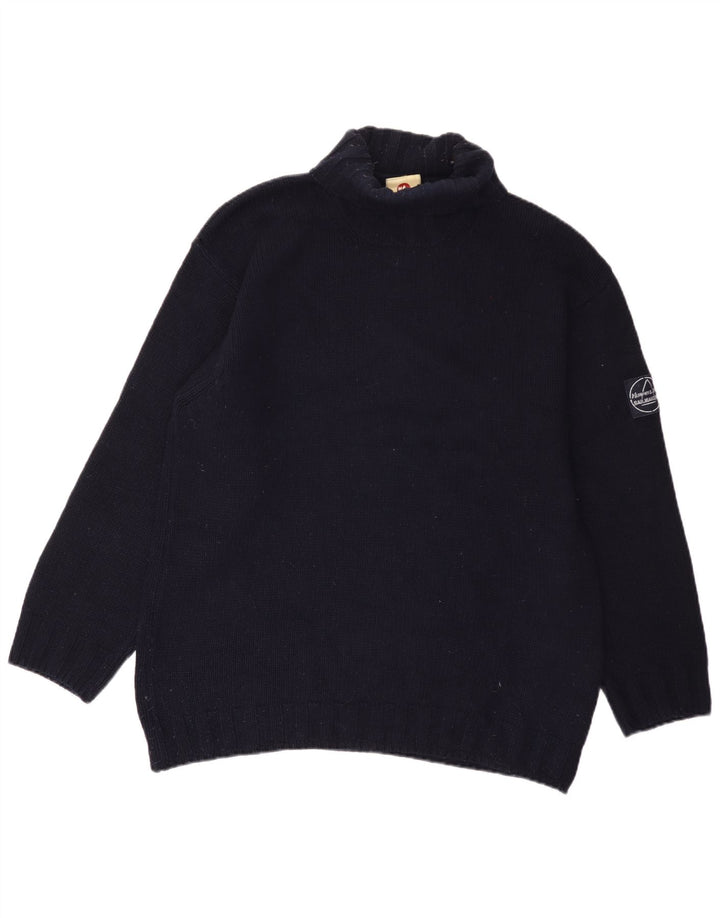 Murphy & Nye Herren-Pullover mit Rollkragen, groß, marineblaue Wolle