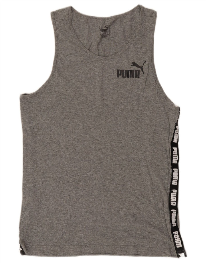 Vestă grafică pentru bărbați Puma, mic, gri, bumbac color bloc