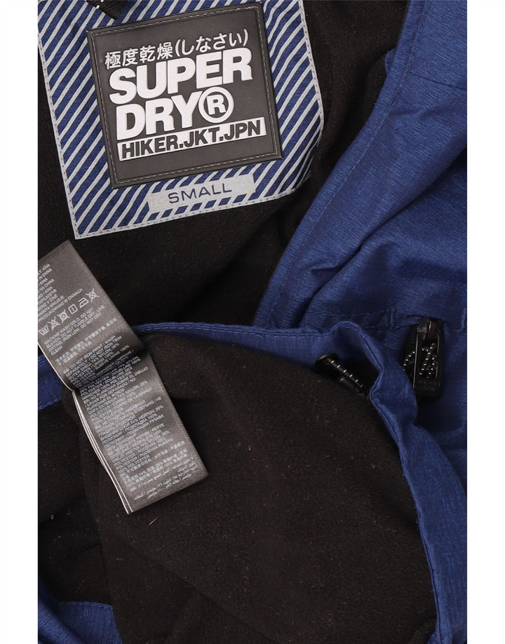 Superdry Mens Hooded Windbreaker Jacket UK 36 Small Navy Blue Polyester