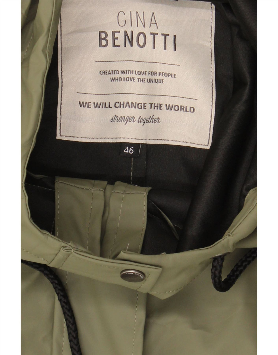 GINA BENOTTI Womens Hooded Overcoat EU 46 XL Green Polyester Vintage Gina Benotti and Second-Hand Gina Benotti from Messina Hembry 