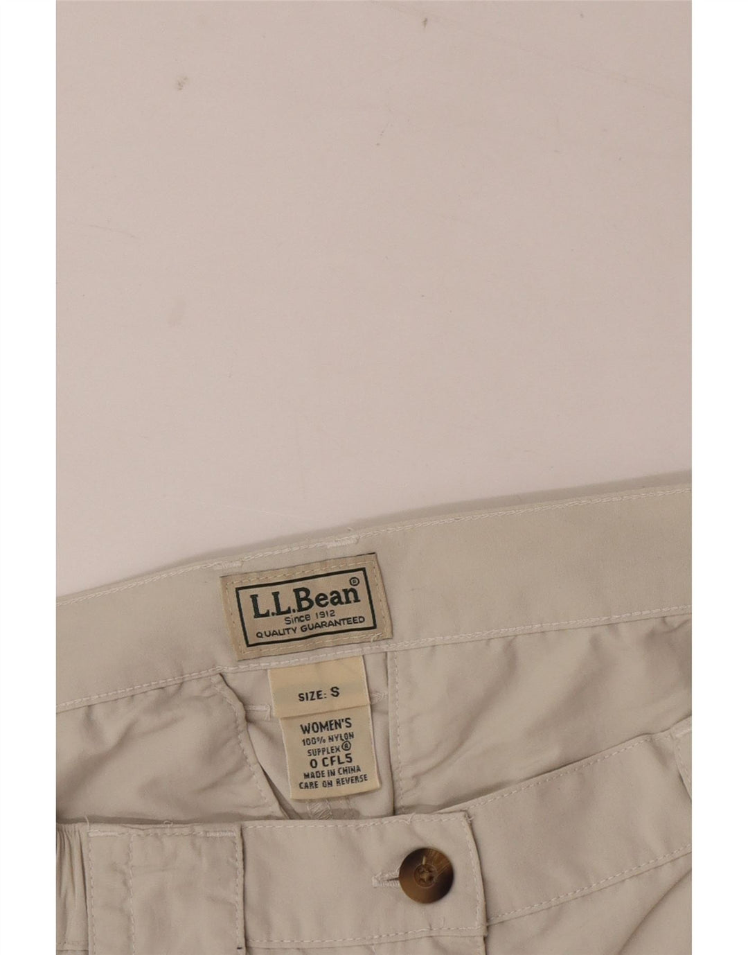L.L.Bean Womens Cargo Shorts Small W26 Beige Nylon