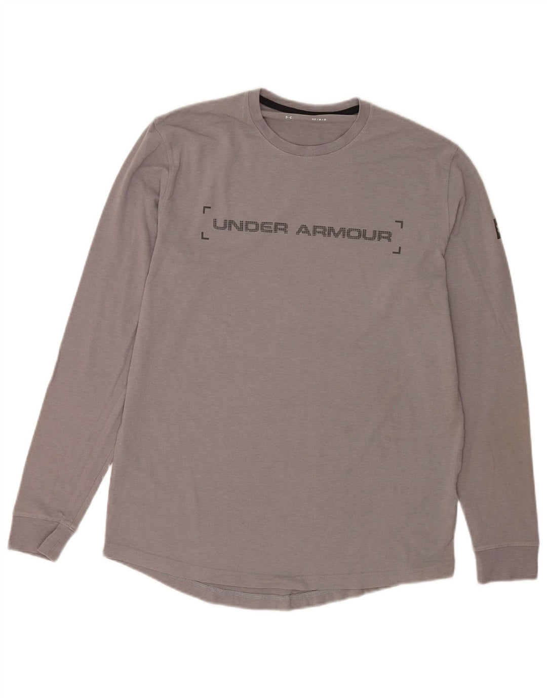 Męski top graficzny Under Armour z długim rękawem, średnioszary