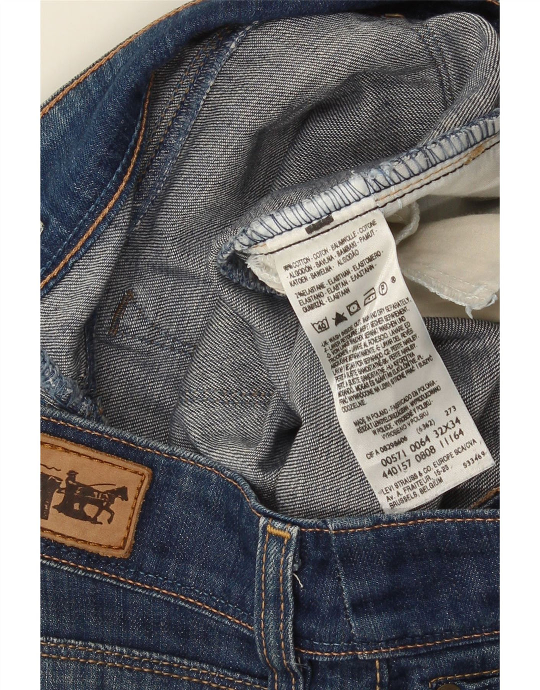 Levi's Womens 571 Slim Jeans W32 L34 Blue Cotton