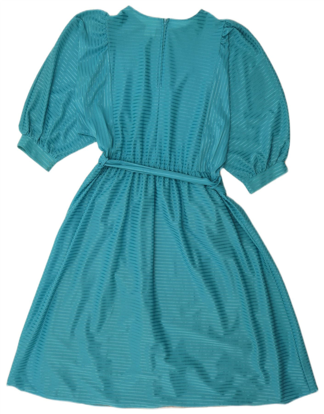 Vintage Womens A-Line Dress EU 38 Medium Blue Striped Polyester
