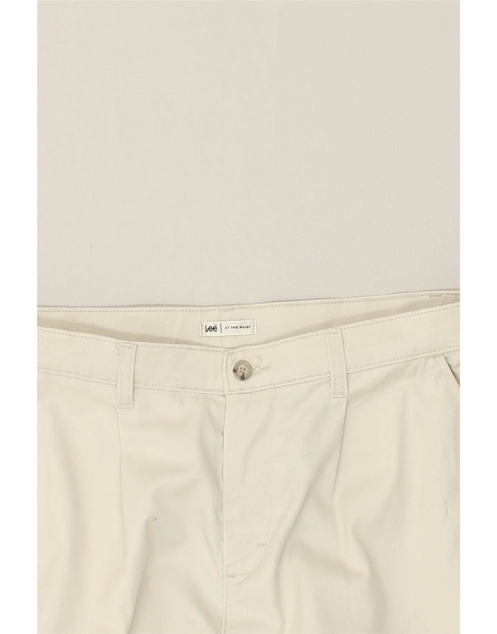 LEE Womens Straight Chino Trousers US 12 Large W32 L29 Beige Cotton | Vintage Lee | Thrift | Second-Hand Lee | Used Clothing | Messina Hembry 