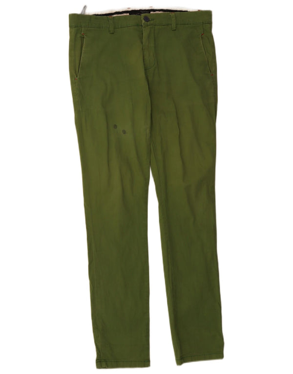 Zara Herre Slim Fit Chinobukser EU 40 Medium W34 L34 Grøn