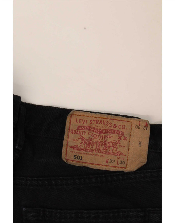 Levi's Womens 501 Straight Jeans W32 L30 Black Cotton