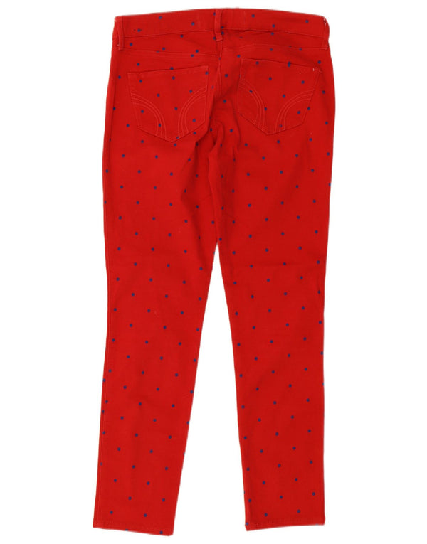 Jeans Jegging Hollister da donna US 3 XS W26 L26 cotone maculato rosso