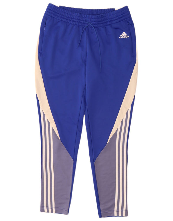 Женские спортивные брюки Adidas UK 12/14, средний синий, полиэстер с цветными блоками