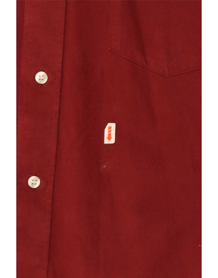 Fred Perry Mens Short Sleeve Shirt XL Maroon Cotton