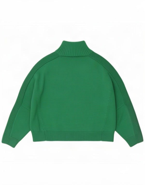 Tommy Hilfiger Pull surdimensionné à col zippé pour femme UK 10 Petit Vert