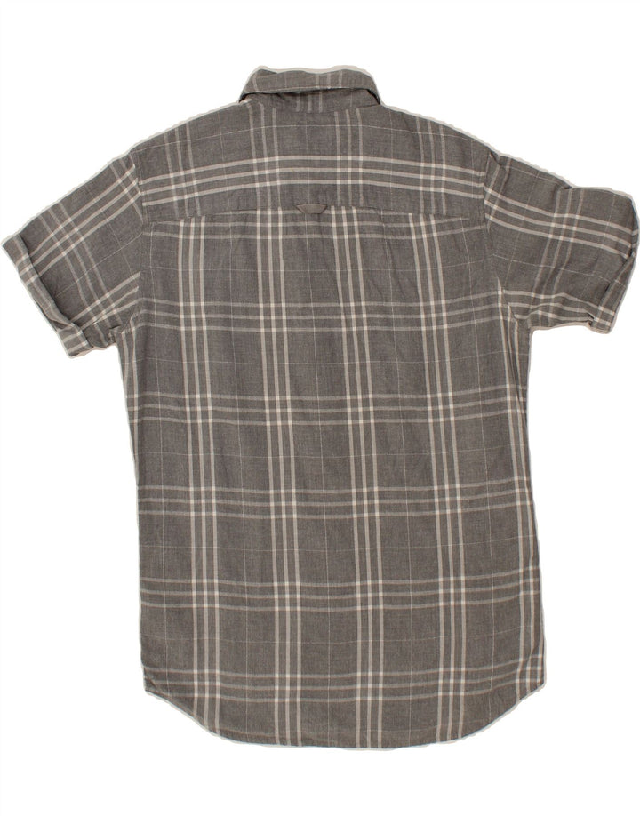 JACK & JONES Mens Regular Fit Short Sleeve Shirt Medium Grey Check Cotton Vintage Jack & Jones and Second-Hand Jack & Jones from Messina Hembry 