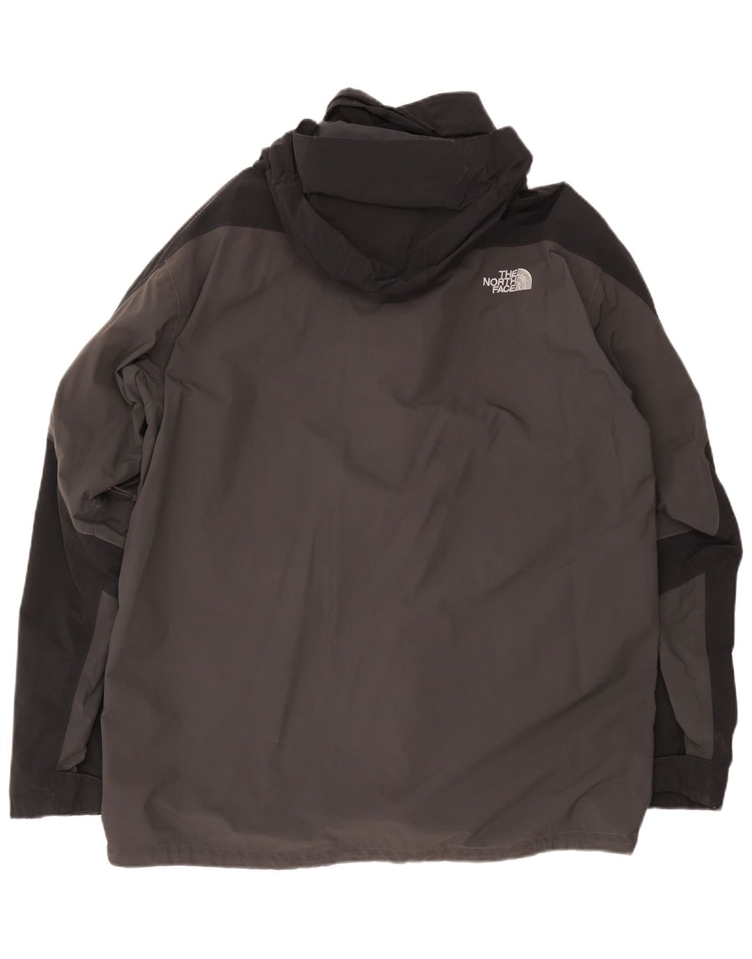 The North Face Mens Hooded Rain Jacket UK 44 2XL Grey Colourblock Polyester
