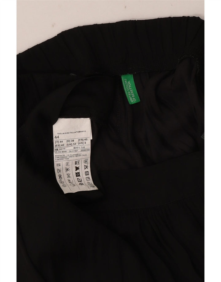 Benetton Womens Pegged Chino Trousers UK 12 Medium W34 L26 Black Polyester