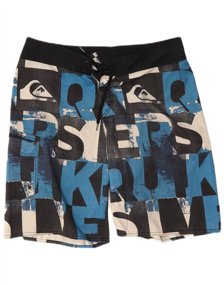 Quiksilver Mens Graphic Swimming Shorts Large Black Polyester