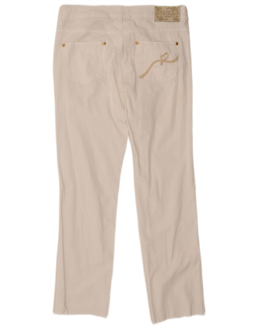 Moschino Womens Straight Jeans W29 L29 White Cotton