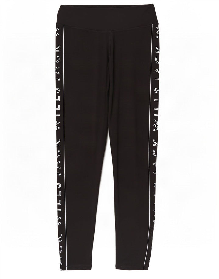 Leggings cu grafică Jack Wills pentru femei UK 12 Poliester mediu negru