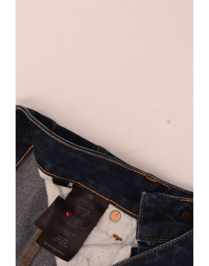 G-Star Mens Slim Jeans W29 L32 Navy Blue Cotton
