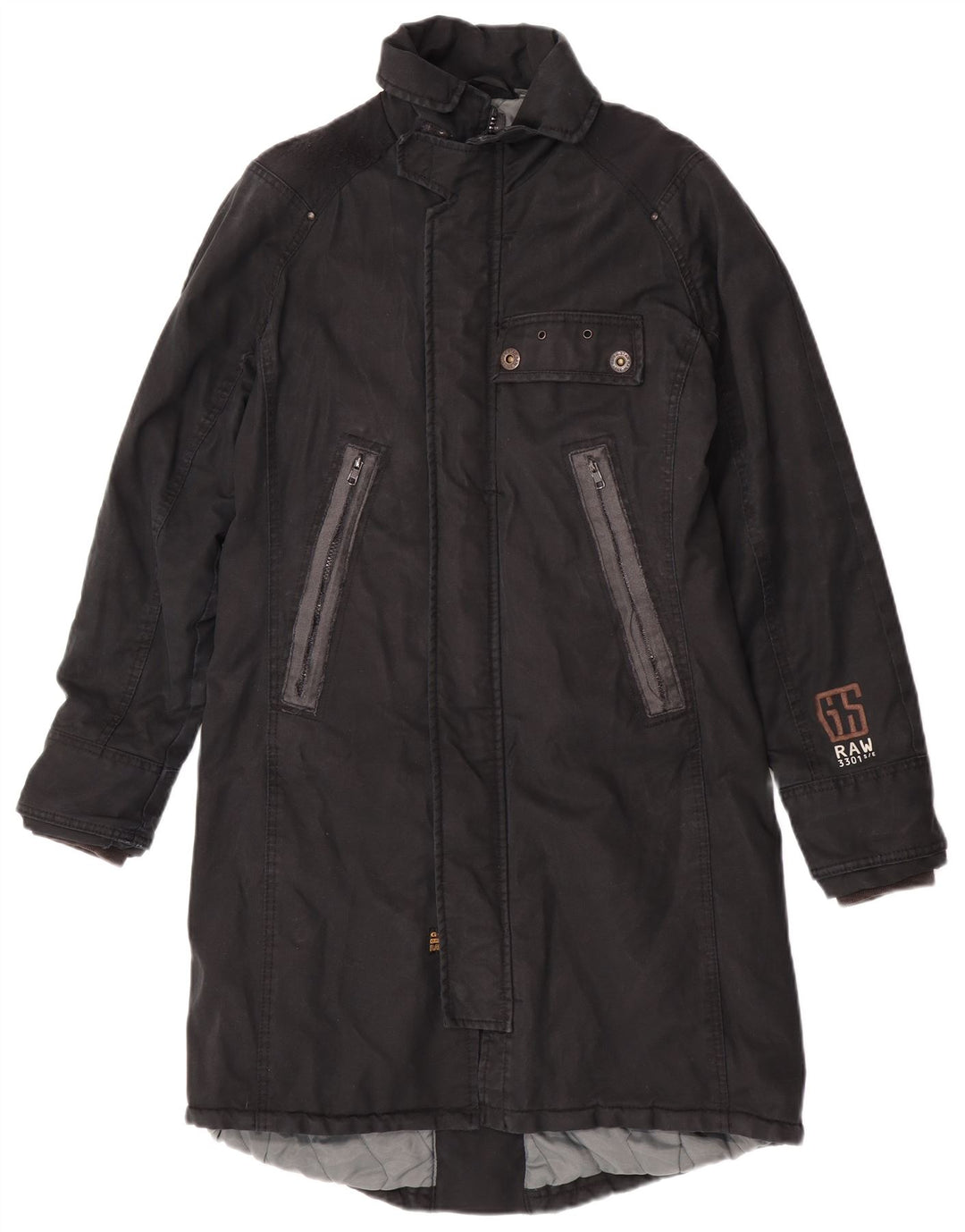 G-Star Womens Windbreaker Coat UK 40 Large Black Cotton