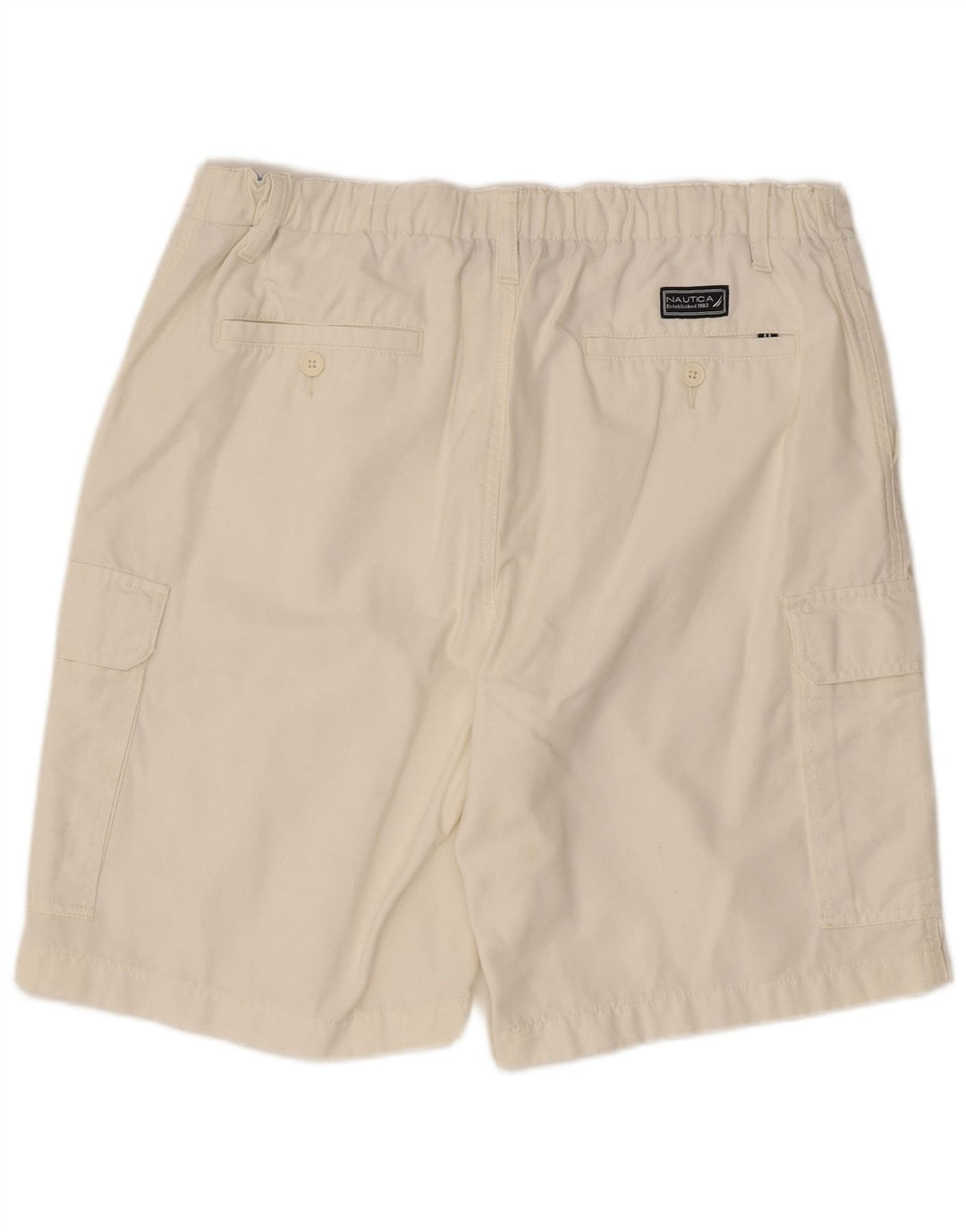 Nautica Mens Cargo Shorts W34 Large White Cotton