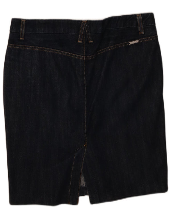 Sisley Damen Jeansrock IT 42 Medium W32 Marineblaue Baumwolle