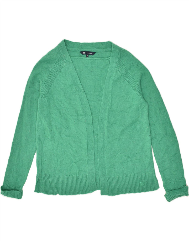 CREW CLOTHING Womens Cardigan Sweater US 12 Large Green Flecked Acrylic | Vintage Crew Clothing | Thrift | Second-Hand Crew Clothing | Used Clothing | Messina Hembry 