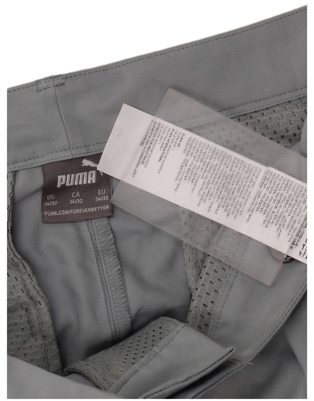 Puma Pantalones chinos ajustados para hombre W34 L32 Poliéster gris