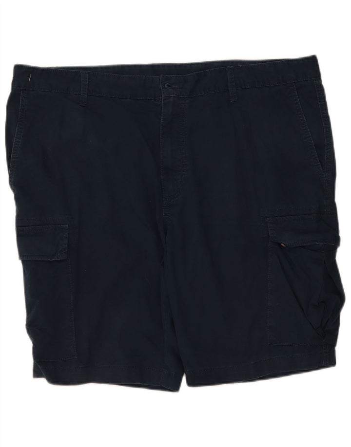 MARKS & SPENCER Mens Cargo Shorts W40 XL Navy Blue Cotton